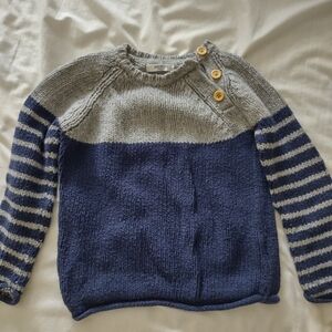 Baby Boden Navy Gray Knit Sweater Sz 2-3 years